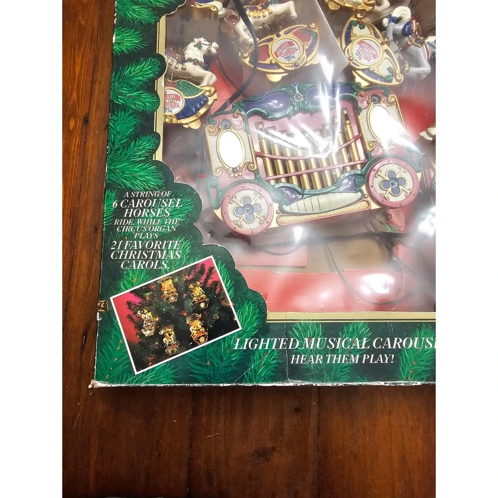 Mr Christmas Holiday Carousel Circa 1874 Animated Musical Ornaments Set Lighted
